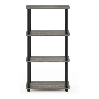 Furinno Turn-N-Tube 4 Tier Wooden PVC Corner Display Shelf and Bookcase for Living Room, Dining Room, Bedroom, and Office Spaces, French Oak Grey 3 Furinno Turn-N-Tube 4 Tier Wooden PVC Corner Display Shelf and Bookcase for Living Room, Dining Room, Bedroom, and Office Spaces, French Oak Grey