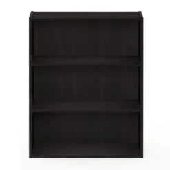 Furinno Pasir 3 Tier Open Storage and Organization Bookshelf Wooden Bookcase Shelf Shelving Unit for Home or Office, Espresso