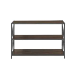25.62" X Frame Metal and Wood Media Bookshelf - Saracina Home Barnwood -My Book Perch Sales Store unnamed file 719