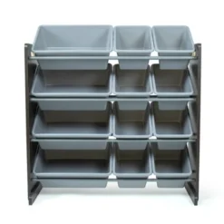 Sumatra Toy Storage Organizer with Storage Bins Espresso/Gray - Humble Crew