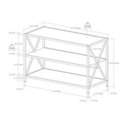 25.62" X Frame Metal and Wood Media Bookshelf - Saracina Home Barnwood -My Book Perch Sales Store unnamed file 722