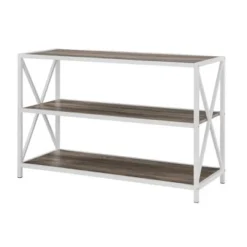25.62" X Frame Metal and Wood Media Bookshelf - Saracina Home Barnwood -My Book Perch Sales Store unnamed file 725
