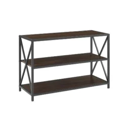 25.62" X Frame Metal and Wood Media Bookshelf - Saracina Home Barnwood -My Book Perch Sales Store unnamed file 729