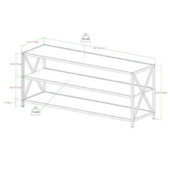 Modern Farmhouse X Frame Metal and Wood Media Bookshelf - Saracina Home Barnwood -My Book Perch Sales Store unnamed file 735