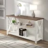 Solid Wood Farmhouse Storage Console - Saracina Home Rustic Oak/black -My Book Perch Sales Store unnamed file 759