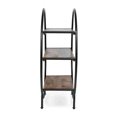 37.5" Dundas Handcrafted Industrial Circular Mango Wood Shelf Natural/Black - Christopher Knight Home 5 37.5" Dundas Handcrafted Industrial Circular Mango Wood Shelf Natural/Black - Christopher Knight Home - Image 3