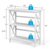 Costway 3-Tier Bookshelf Wooden Open Storage Bookcase for Home Office WhiteBlackCoffeeNatural