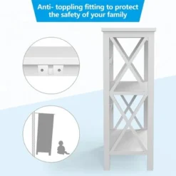 Costway 3-Tier Bookshelf Wooden Open Storage Bookcase for Home Office WhiteBlackCoffeeNatural -My Book Perch Sales Store unnamed file 786