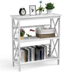 Costway 3-Tier Bookshelf Wooden Open Storage Bookcase for Home Office WhiteBlackCoffeeNatural -My Book Perch Sales Store unnamed file 788