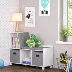 RiverRidge Home Book Nook Kids' Storage Bench with Cubbies - RiverRidge