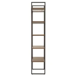 Nathyn 5 Shelf X Back Metal Post Bookshelf - Inspire Q Walnut Brown -My Book Perch Sales Store unnamed file 845