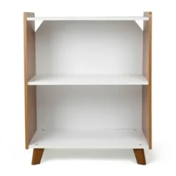 Morgan Mid-Century 2 Shelf Bookcase Wood/White - Humble Crew