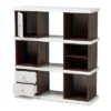 39.06" Rune Two-Tone 2 Drawer Bookcase White/Walnut - Baxton Studio -My Book Perch Sales Store unnamed file 877