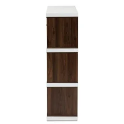 39.06" Rune Two-Tone 2 Drawer Bookcase White/Walnut - Baxton Studio -My Book Perch Sales Store unnamed file 879