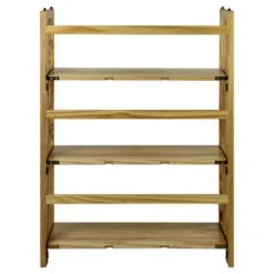 38" Folding 3 Tier Bookshelf Stackable - Flora Home Walnut -My Book Perch Sales Store unnamed file 946