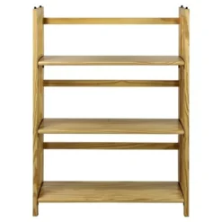 38" Folding 3 Tier Bookshelf Stackable - Flora Home Walnut -My Book Perch Sales Store unnamed file 947