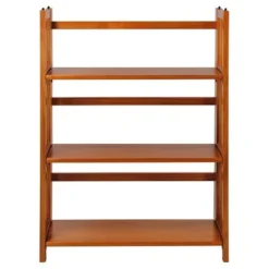 38" Folding 3 Tier Bookshelf Stackable - Flora Home Walnut -My Book Perch Sales Store unnamed file 951