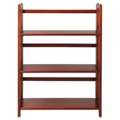 38" Folding 3 Tier Bookshelf Stackable - Flora Home Walnut -My Book Perch Sales Store unnamed file 952