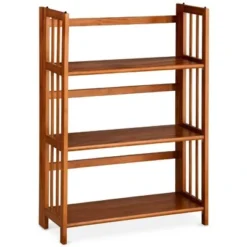 38" Folding 3 Tier Bookshelf Stackable - Flora Home Walnut -My Book Perch Sales Store unnamed file 953