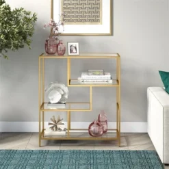 Henn& Hart 40" Tall Brass Finish Bookcase - Henn&Hart -My Book Perch Sales Store unnamed file 974