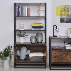 HomCom Storage Cabinet Bookcase with 3 Open Shelves