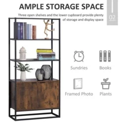HomCom Storage Cabinet Bookcase with 3 Open Shelves -My Book Perch Sales Store unnamed file 989